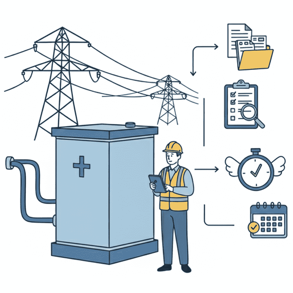 Logiciel de suivi de chantier pour stockage d'énergie