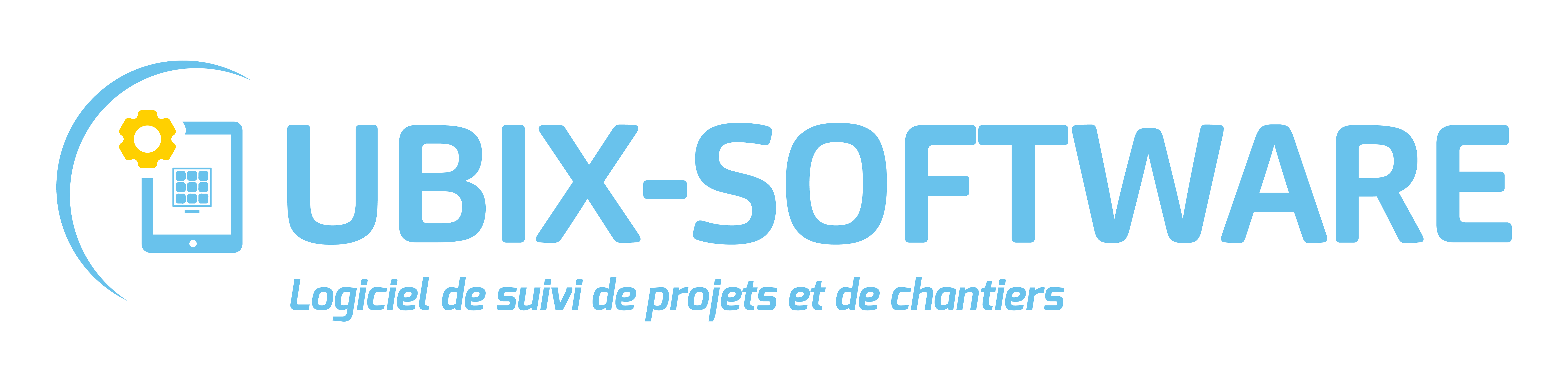 Logo UBIX-SOFTWARE bleu sur fond transparent